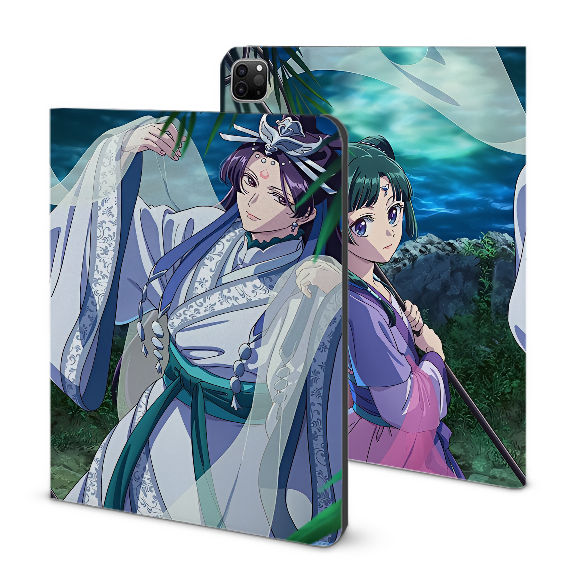 （画像用） 薬屋のひとりごと The Apothecary Diaries IPad ケース ブック型 PUレザー TPU 耐衝撃 軽量 薄型 ペン収納なし 全面保護 IPad 各モデル対応
